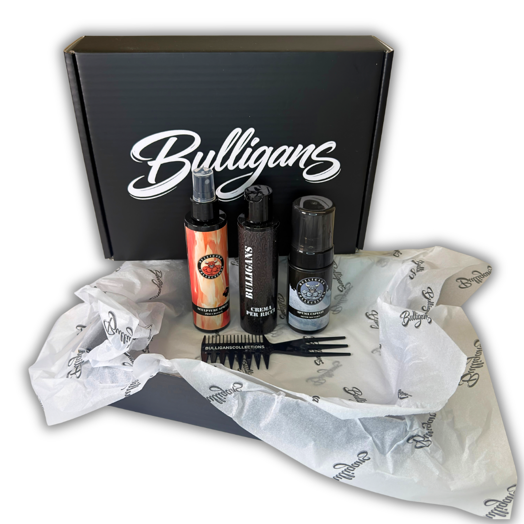 BOX BEST SELLER | Spray fissante, crema ricci, spuma fissativa e pettine a denti larghi Bulligans