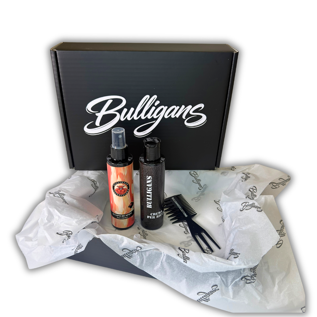 Box Middle Part Effetto Mosso: Crema Ricci, Spray Fissante e Pettine dentato | Bulligans