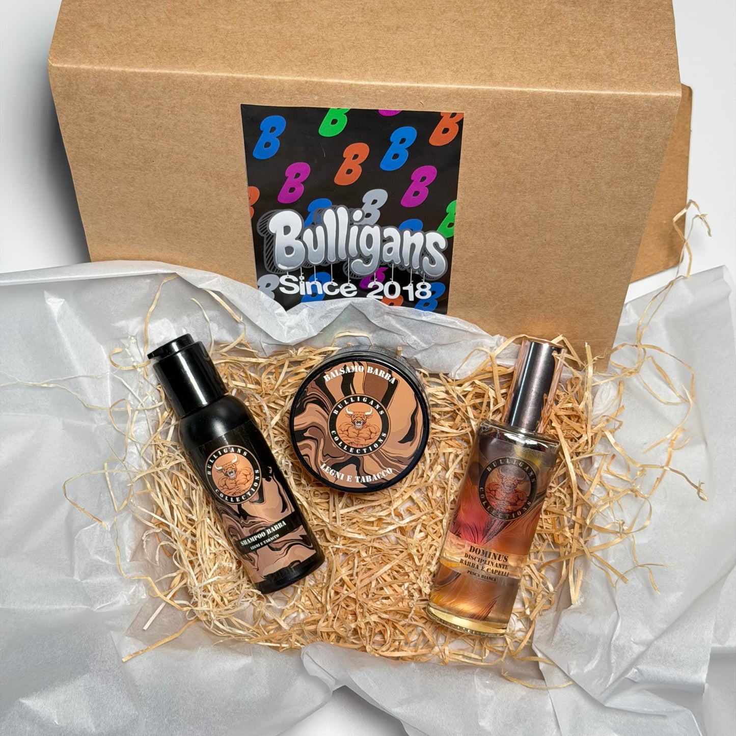 Box Barba Anti Crespo: shampoo + balsamo + disciplinante | Bulligans