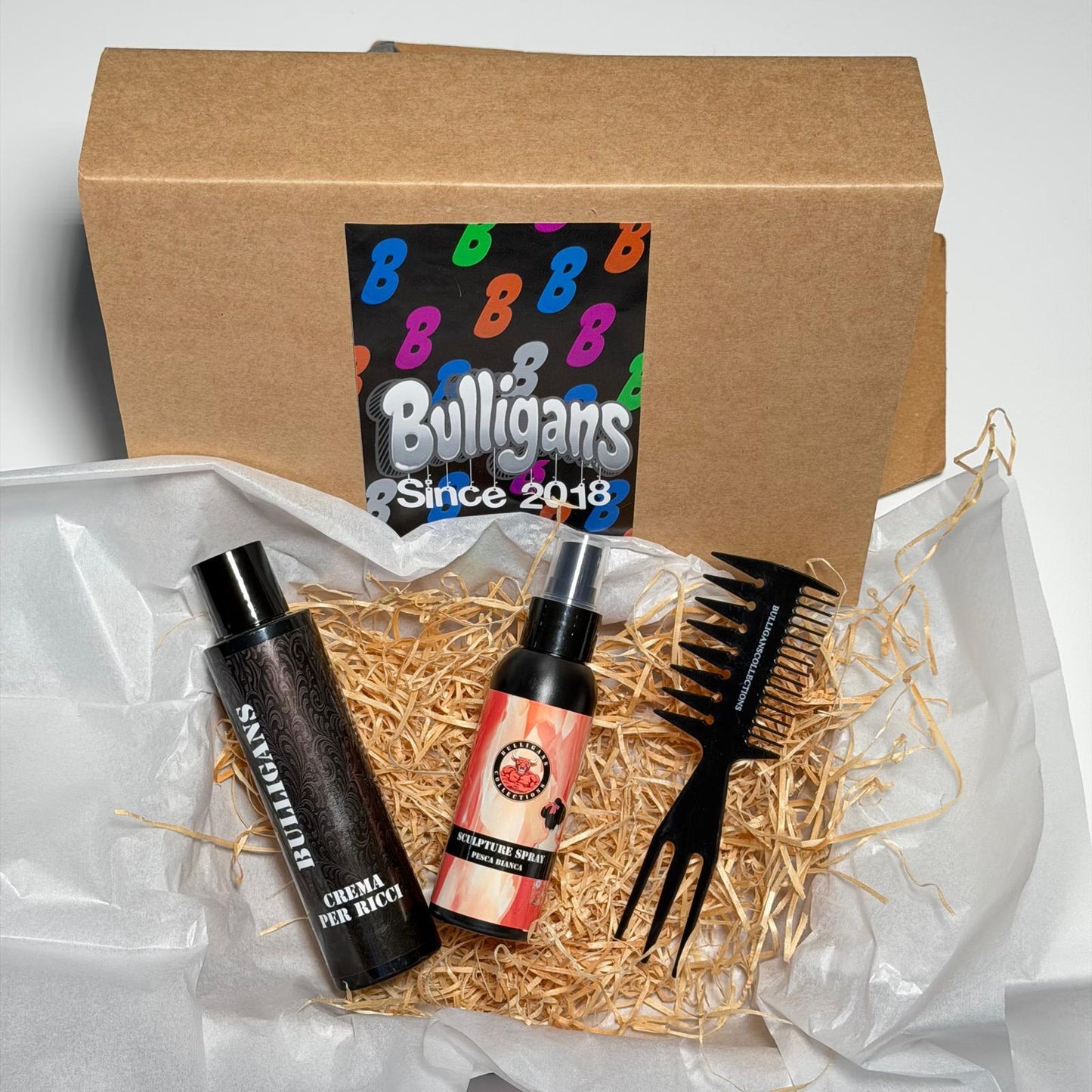 Box Middle Part Effetto Mosso: Crema Ricci, Fissante e Pettine | Bulligans