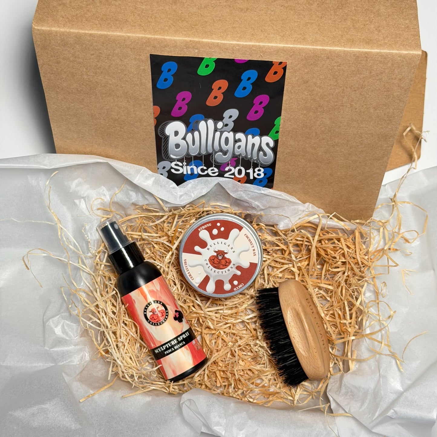 Box Coda Gellata Effetto Forte: Cera Lucida Purple + Sculpture Spray + spazzola | Bulligans