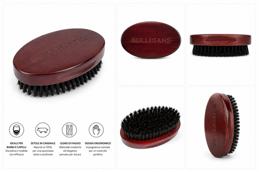 Spazzola per Barba Bulligans: Design Ergonomico e Setole Robuste