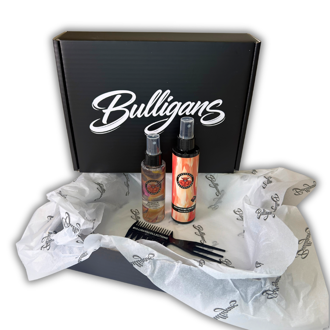BOX EFFETTO DOCCIA con disciplinante, spray fissante e pettine dentato | Bulligans