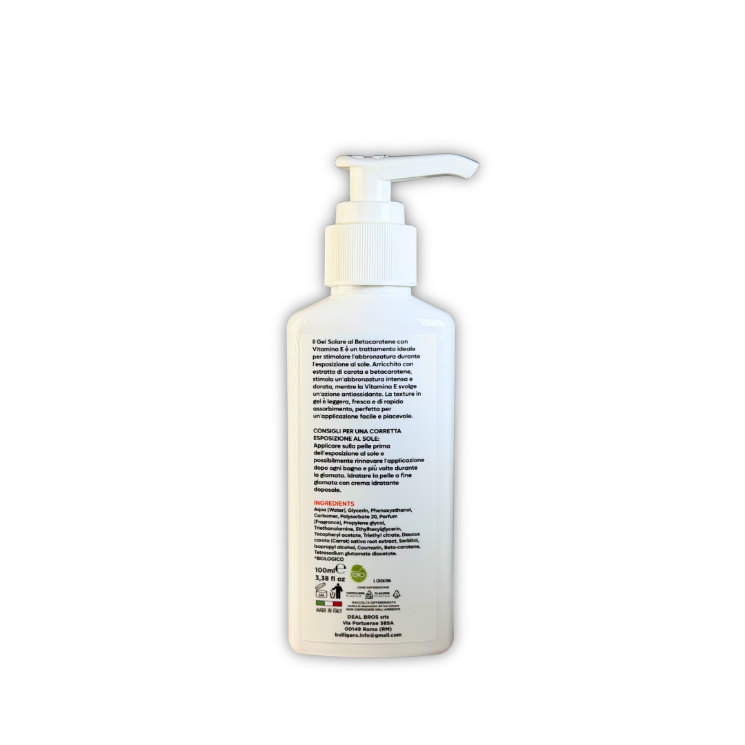 GEL ABBRONZANTE al Beta-Carotene e Vitamina E | Bulligans