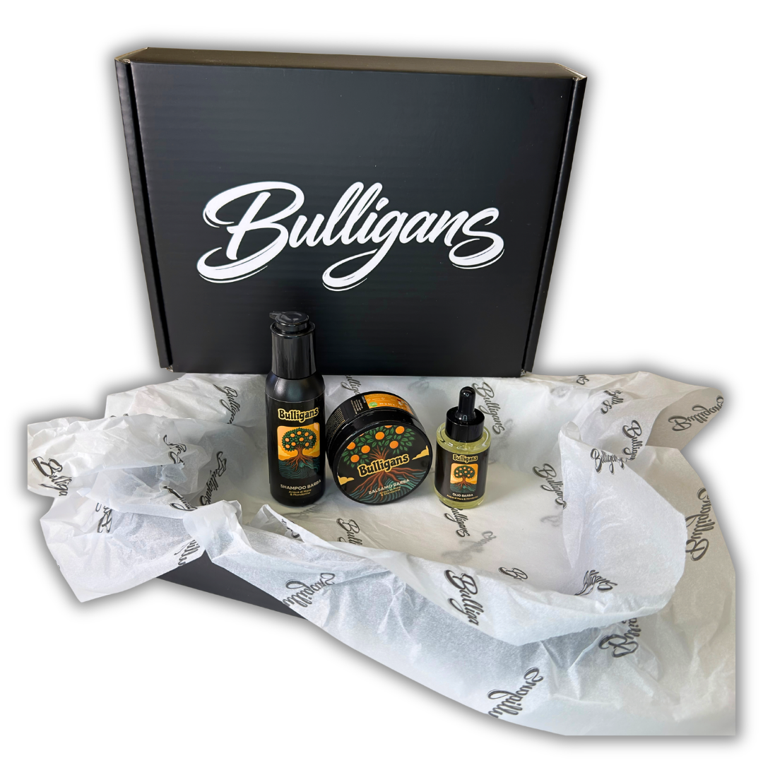 BOX ROUTINE - profumazione Acqua di Mare & Mandarino con shampoo barba, balsamo barba e olio barba | Bulligans