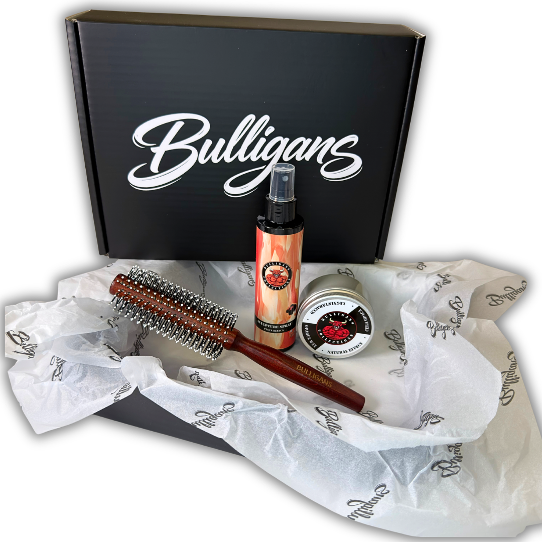 BOX FLUFFY HAIR EFFETTO NATURALE con cera opaca, lacca naturale e spazzola rotonda | Bulligans