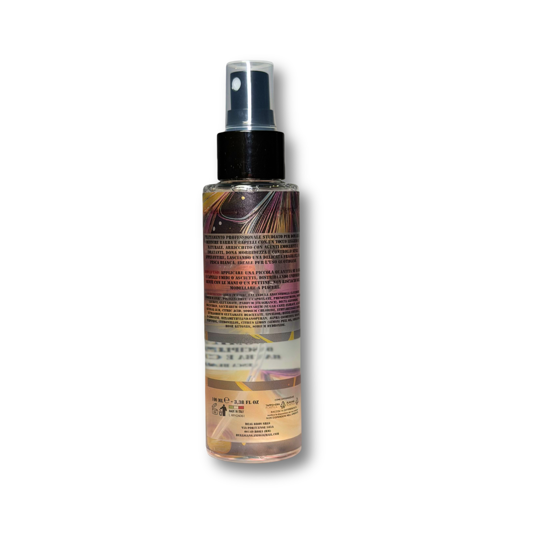 Disciplinante barba e capelli pesca bianca | Anticrespo naturale | Bulligans