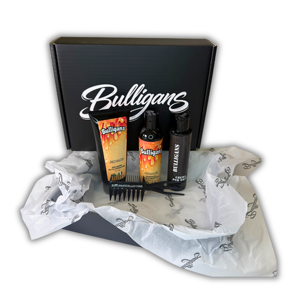 BOX RICCIO DEFINITO EFFETTO BAGNATO con shampoo e balsamo alla cheratina naturale, crema ricci e pettine dentato | Bulligans