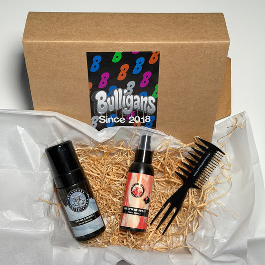 Box Middle Part Effetto Bagnato: spuma, disciplinante e pettine | Bulligans