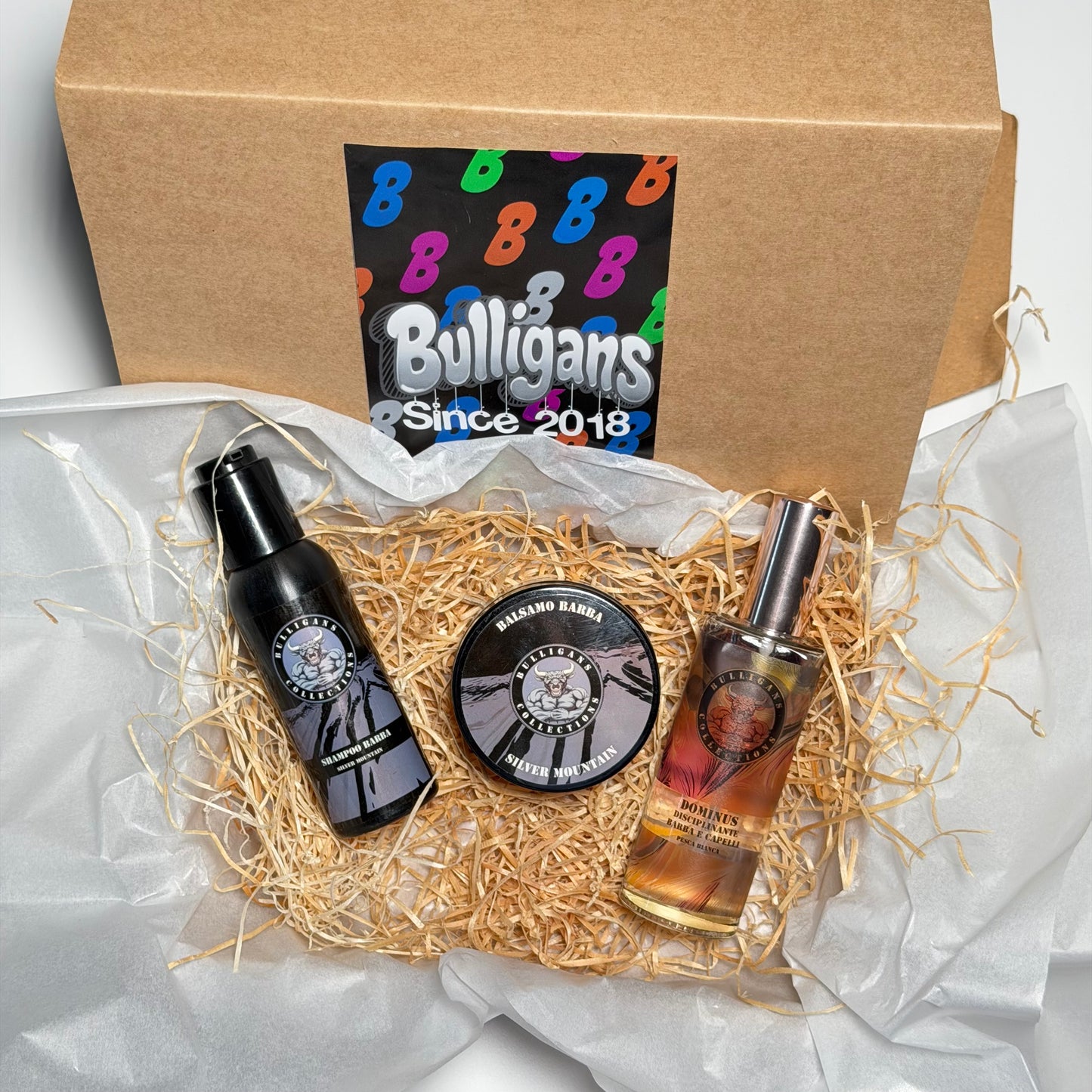 Box Barba Anti Crespo: shampoo + balsamo + disciplinante | Bulligans 