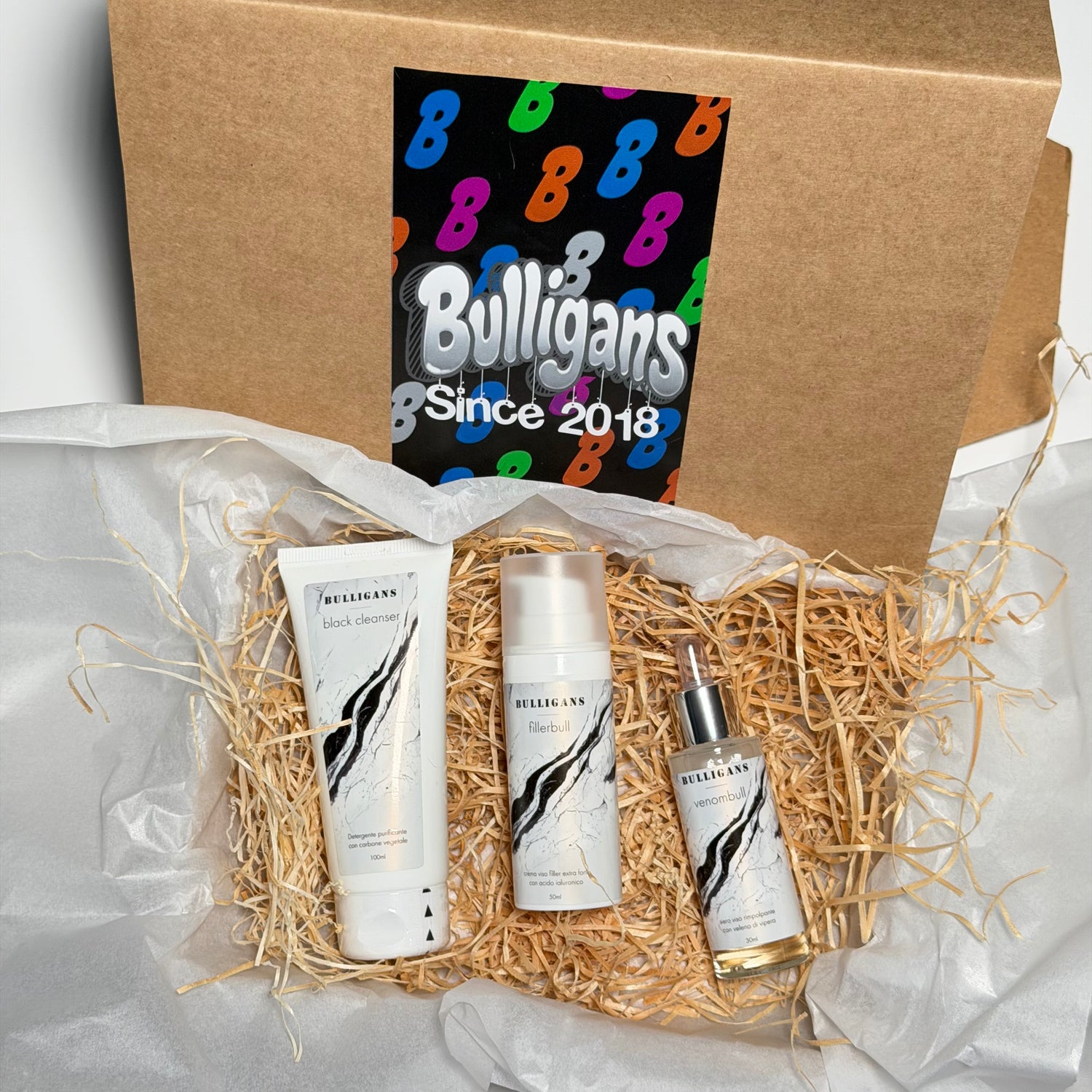 Box Skincare Unisex Base: detergente + siero + crema viso | Bulligans 